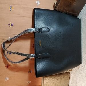 NWOT White House Black Market Black Faux Leather Tote Bag